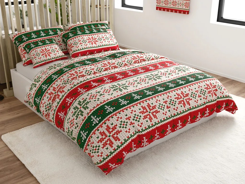 Lenjerie de pat din microfibra FROSTED CHRISTMAS colorata Dimensiune lenjerie de pat: 2 buc 70 x 90 cm | 200 x 220 cm