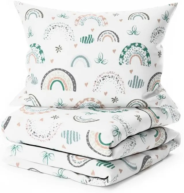 Lenjerie de pat din crep pentru patut Renforce RAINUBI alb. Dimensiune lenjerie de pat: 45 x 65 cm | 90 x 140 cm