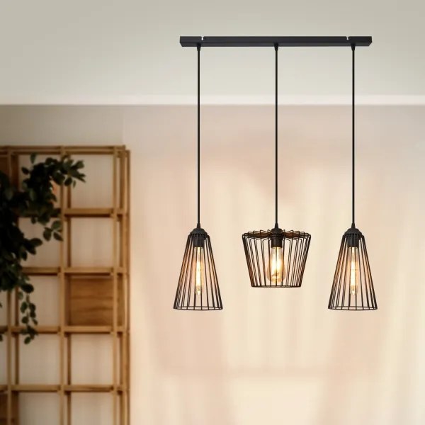 Lustră pe cablu TORRI 3xE27/15W/230V negru