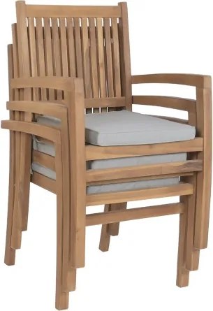 Set dining exterior din lemn de tec masiv, masă extensibilă 210–310 cm și 8 scaune, finisaj natural, „Java”