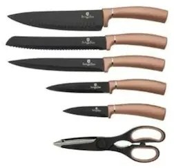 Set de cutite cu stativ, 7 piese, Rose Gold Berlinger Haus BH 2583