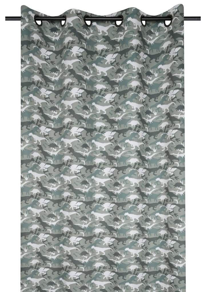 Draperie cu dinozauri blackout Rex Kaki 140x260 cm