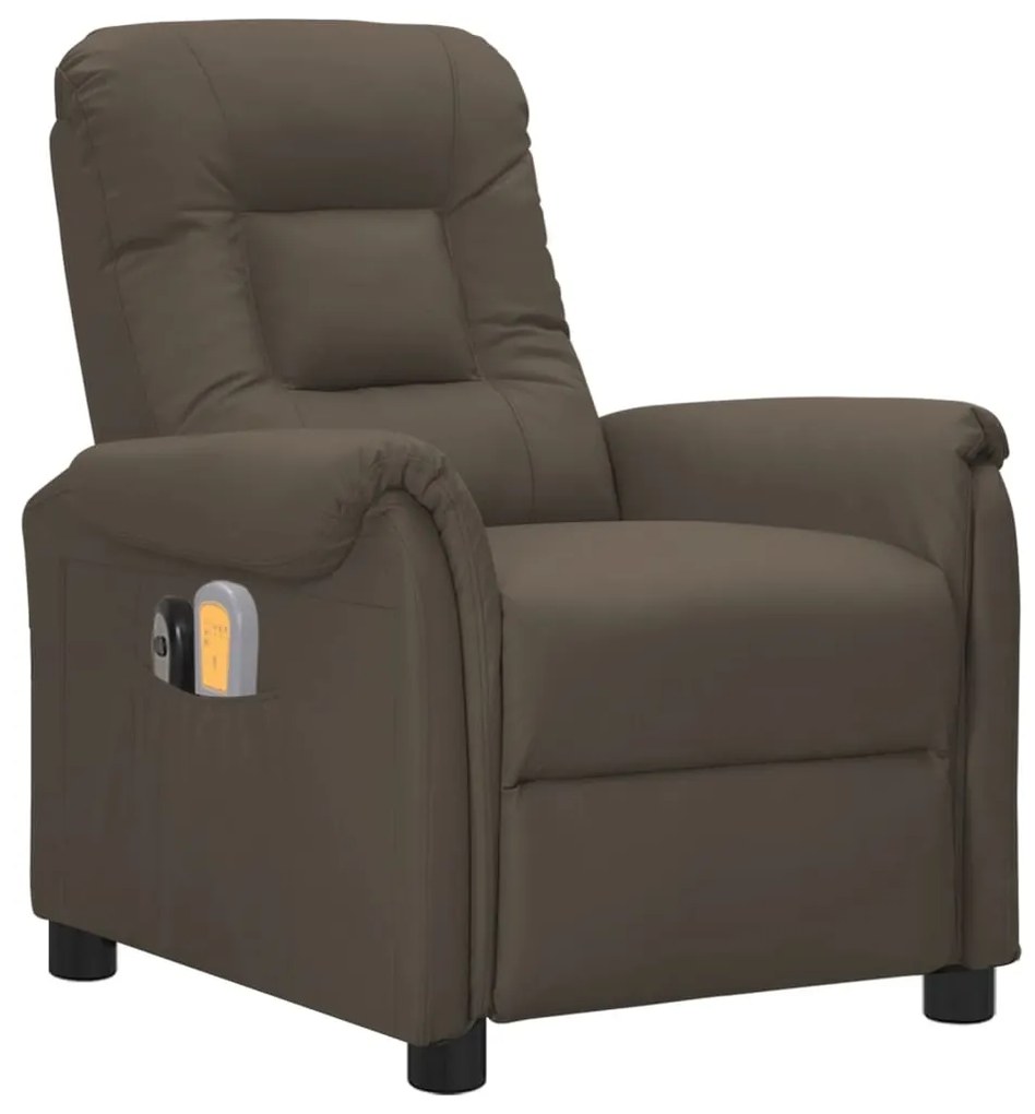 3098579 vidaXL Fotoliu de masaj electric, gri, piele ecologică