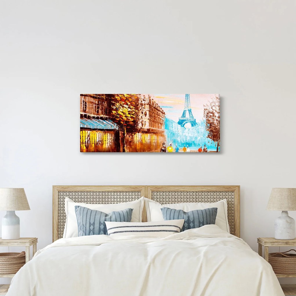 Tablou - Vremea ploioasă și Turnul Eiffel (120x50 cm)
