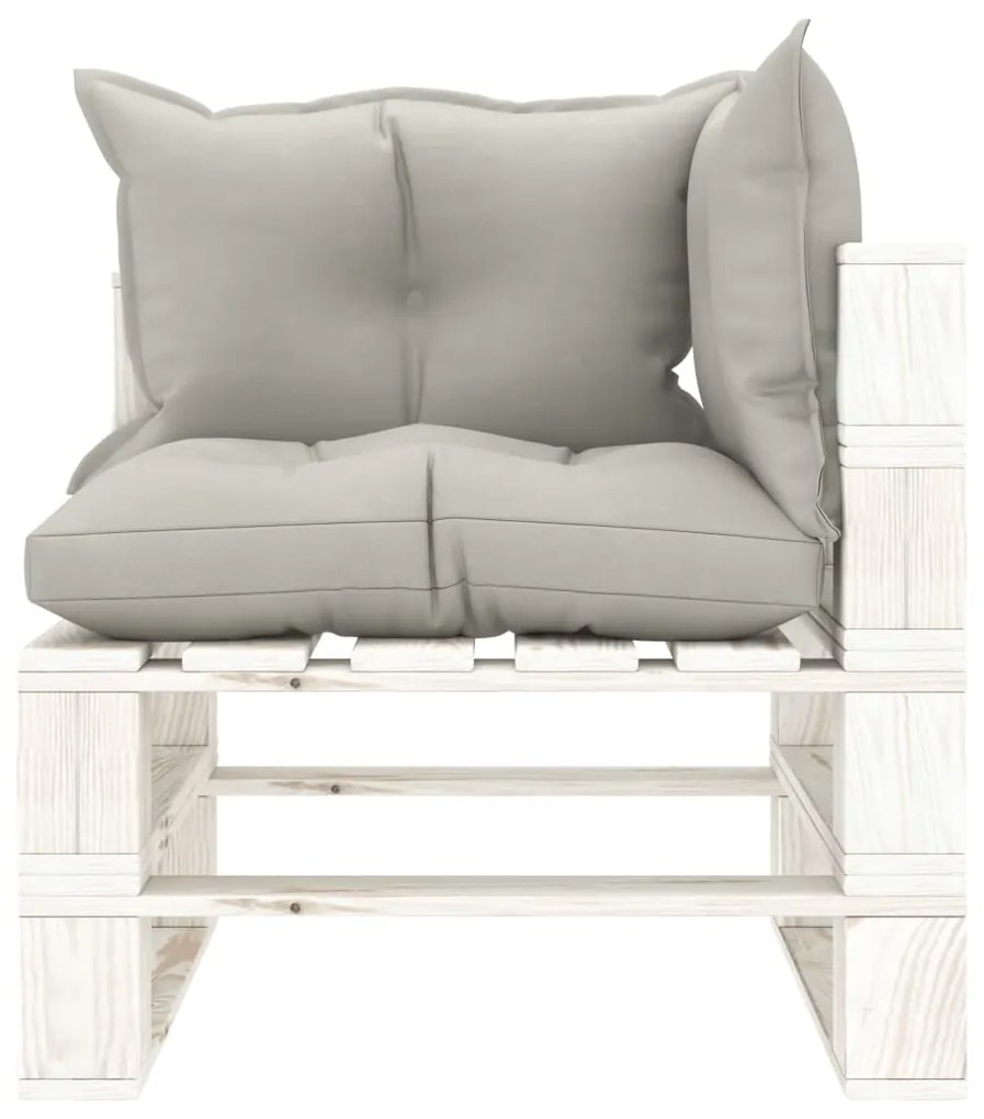 Set mobilier gradina din paleti, 7 piese, perne gri taupe, lemn taupe and white, 1
