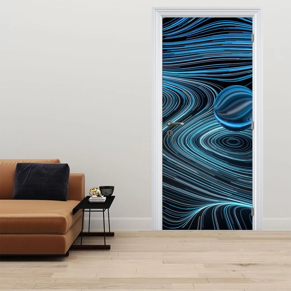 Fototapet pentru ușă - Abstract albastru (95x205cm)