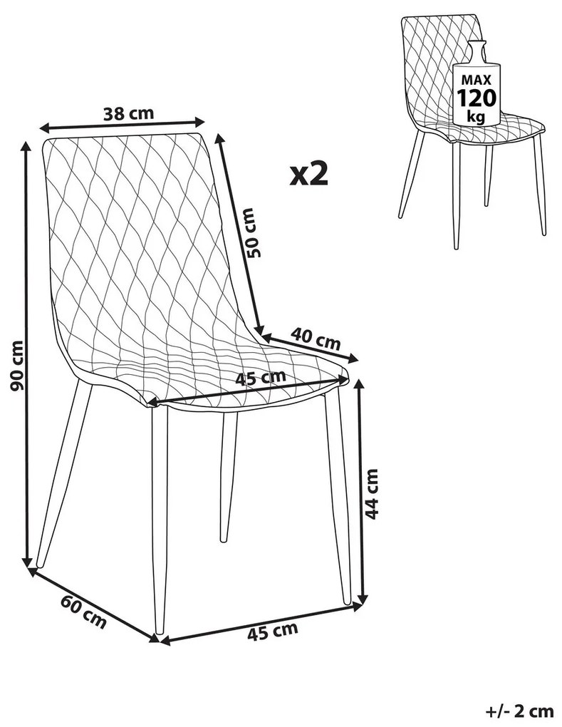 Set 2 buc. scaune sufragerie Montego (alb + negru). 1035608