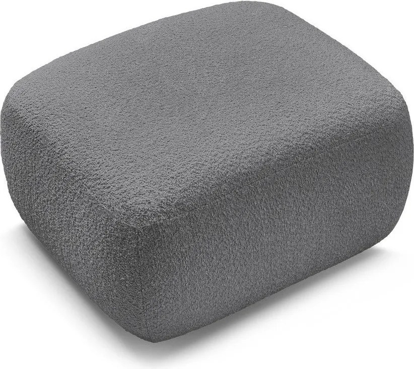 Taburet gri cu tapițerie din țesătură bouclé Montaigne – Bobochic Paris