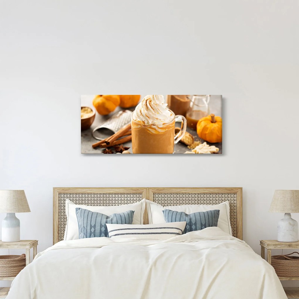 Tablou - Cafea cu lapte de dovleac (120x50 cm)