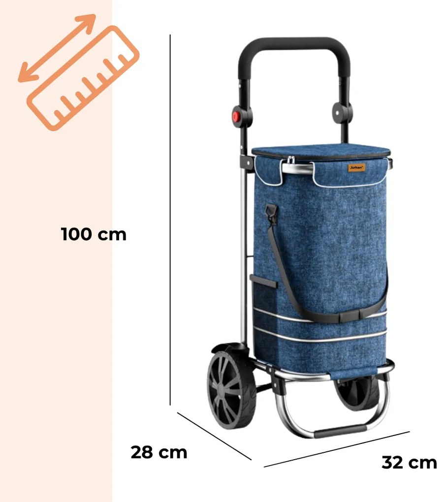 Jurhan Geantă de cumpărături pe roți EASY, 50L, albastru