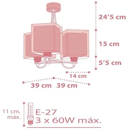 Dalber 63267S - Lustră copii KOALA 3xE27/60W/230V