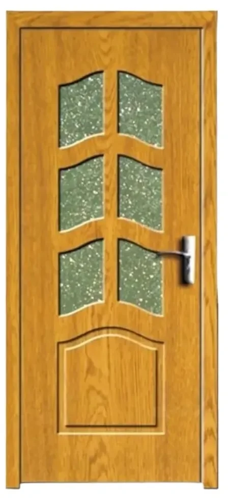 Usa Interior din MDF Novo Doors ND109, Cadru din Lemn Masiv, Geam Sablat, KIT COMPLET, Toc , Manere si balamale incluse (Culoare: Stejar Deschis,