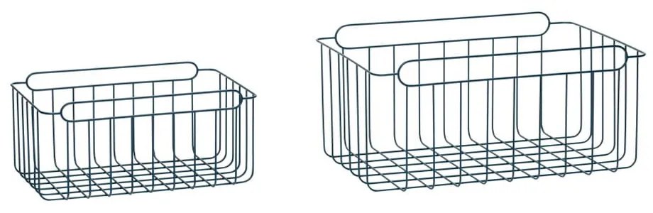 Set 3 coșuri depozitare Hübsch Wire Azul, albastru