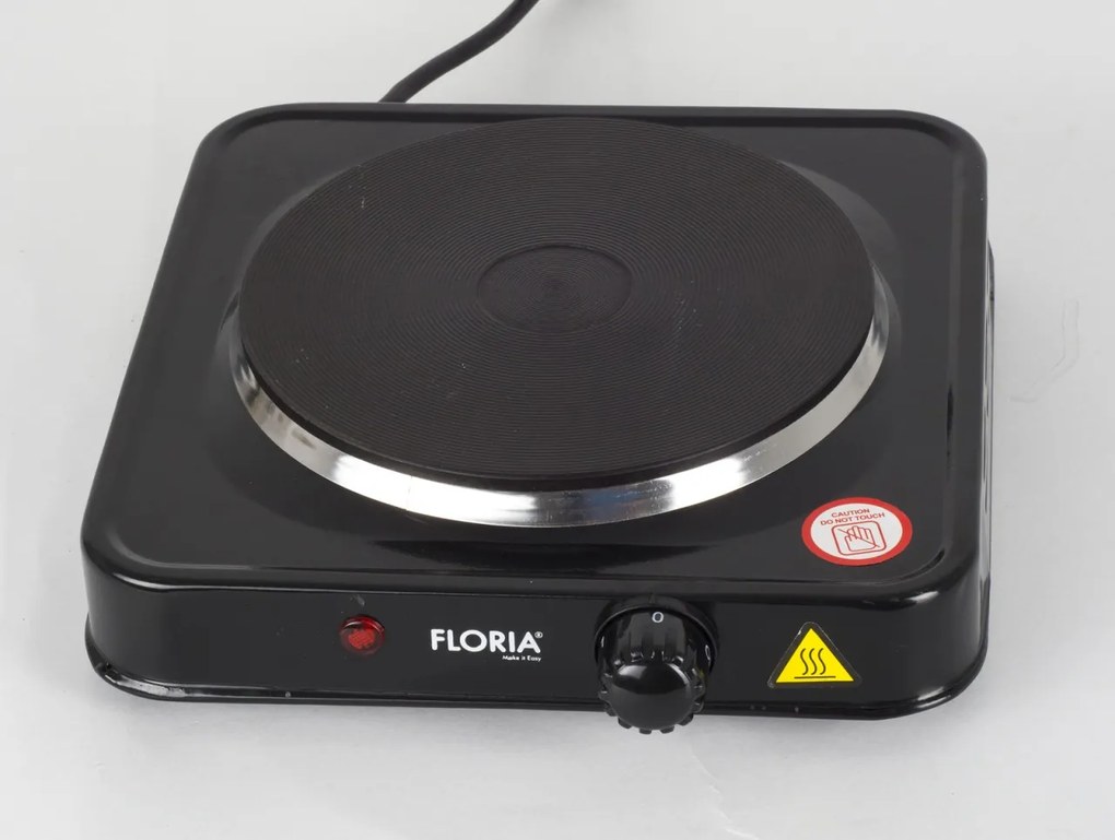 Plita electrica Floria ZLN2806, 22 x 21 x 5 cm, Negru 1 ochi, Putere 1000W,