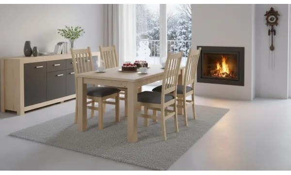 Scaun de masă SIMON fag/gri închis