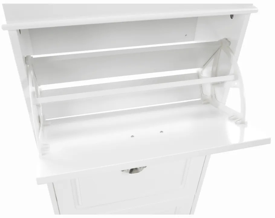 Pantofar, 3 compartimente, alb, mdf alb