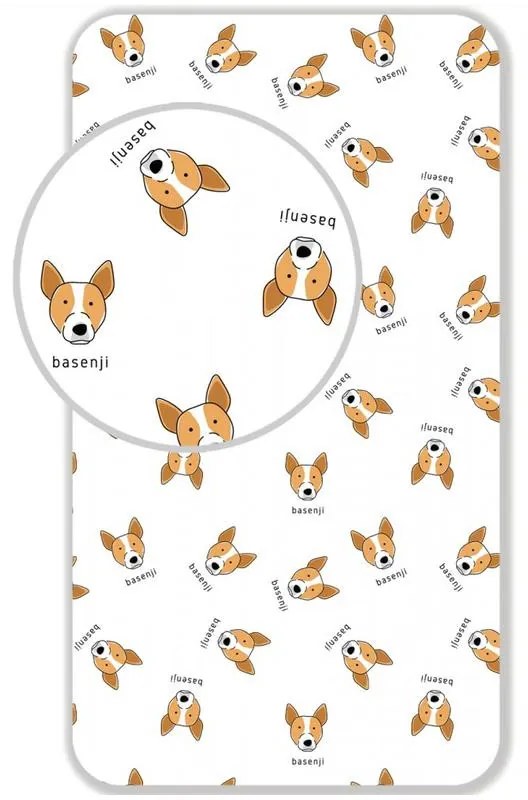 Câine Cearsaf cu elastic Basenji 90x200 cm