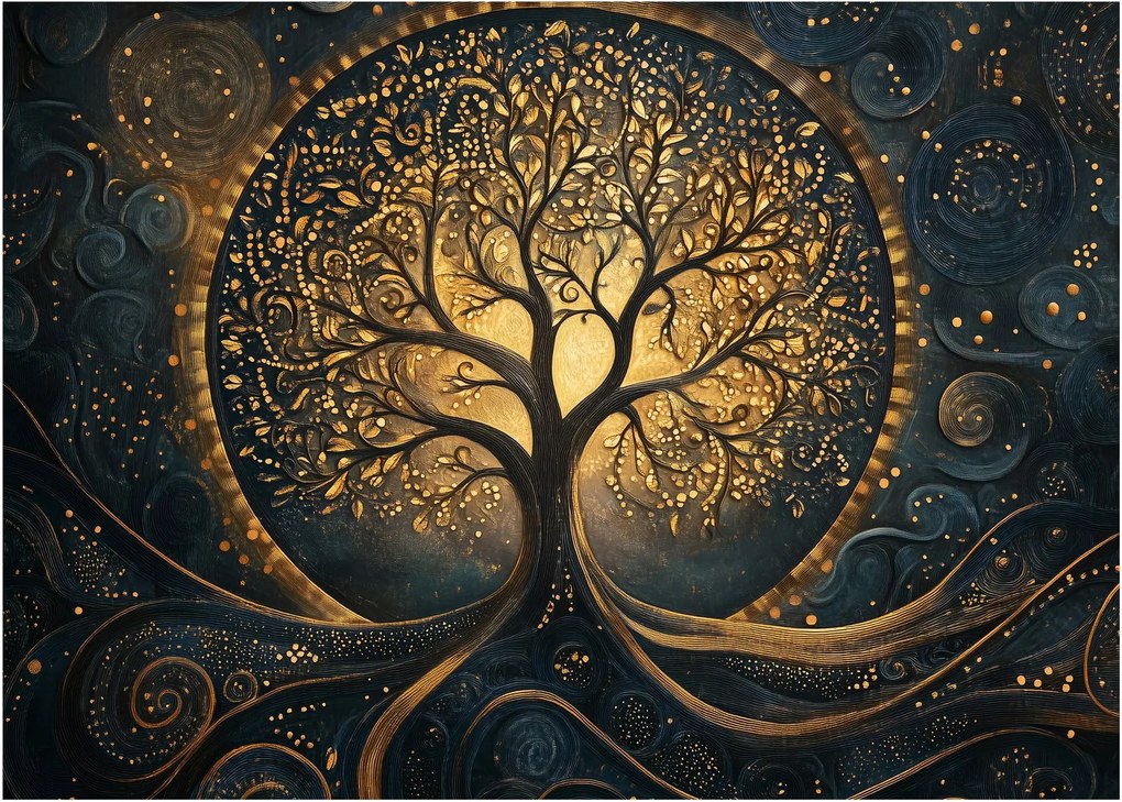 Tablou – Arbore cu aură aurie (70x50 cm)