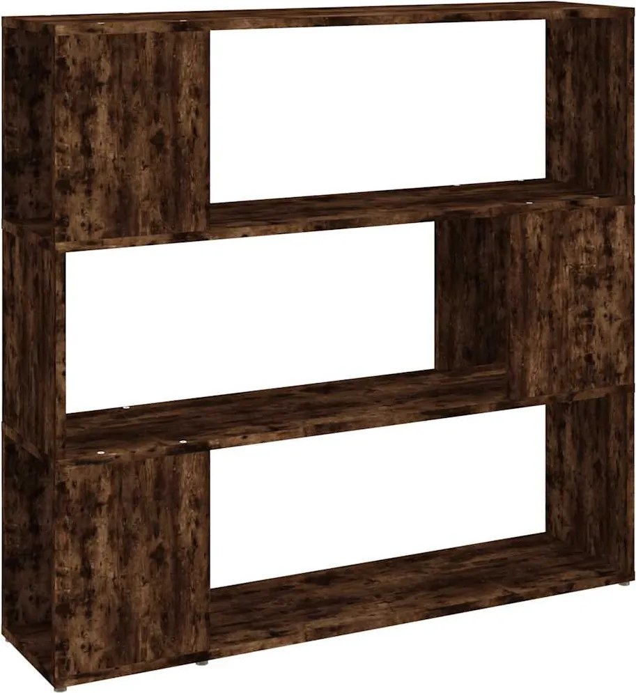 vidaXL Bibliotecă/Separator de cameră, stejar afumat, 100x24x194 cm