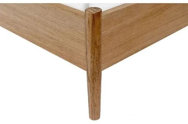 Pat lemn masiv, PAL, furnir, 180 x 200 cm, stejar, model Herringbone,