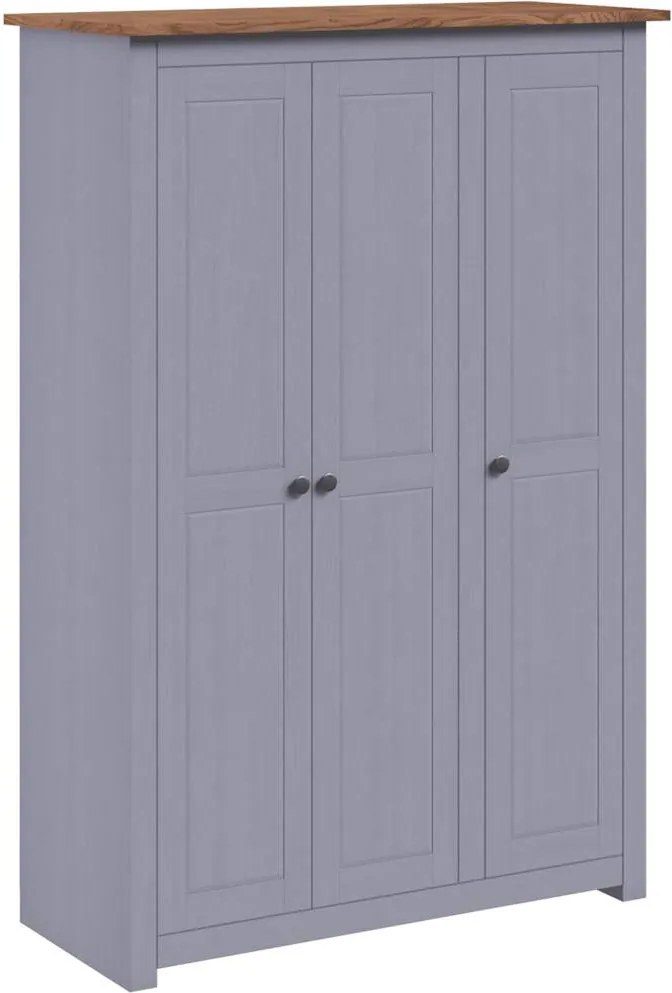 vidaXL Șifonier cu 3 uși, gri, 118 x 50 x 171,5 cm, pin gama Panama