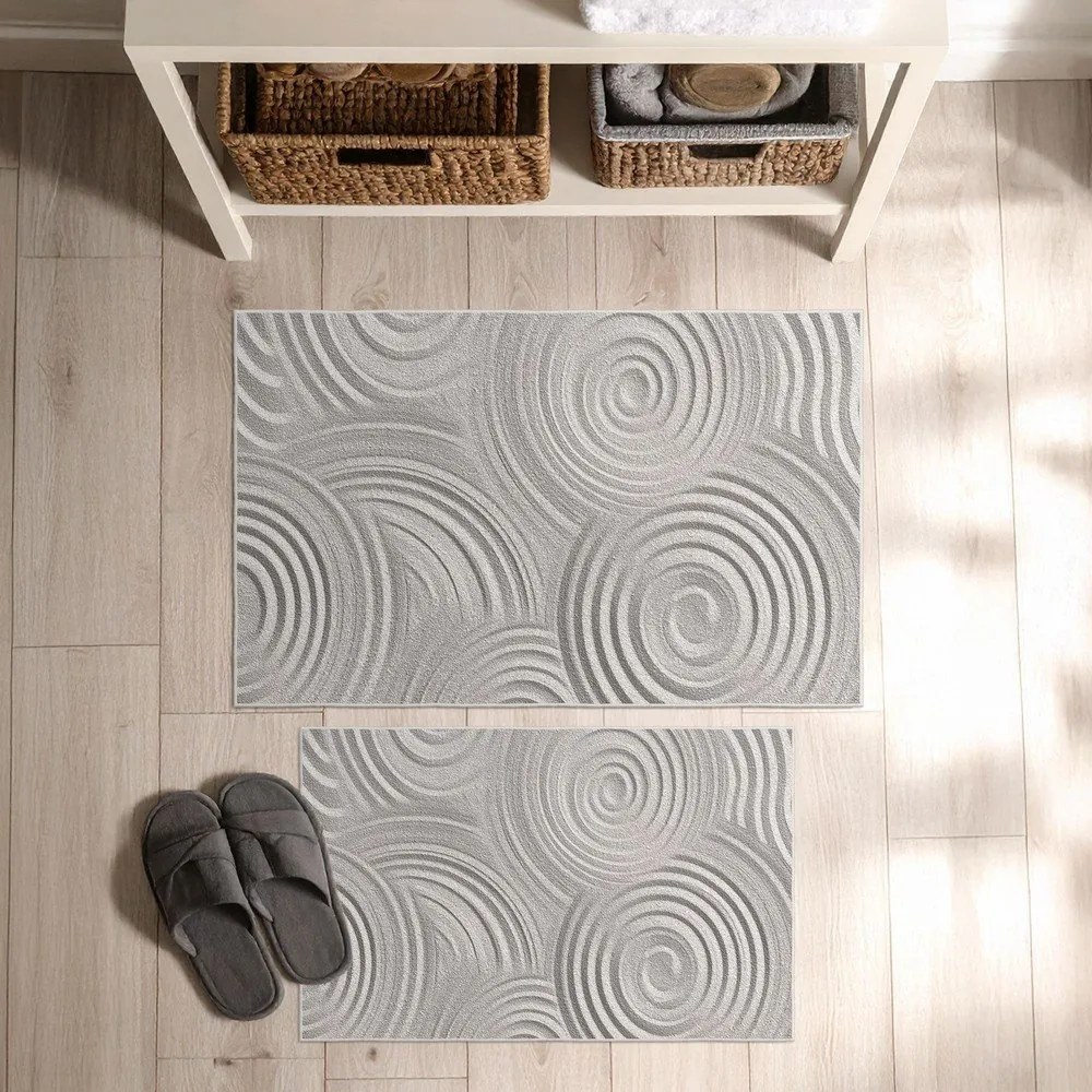 Covorașe de baie gri-deschis 2 buc. 60x100 cm – Foutastic