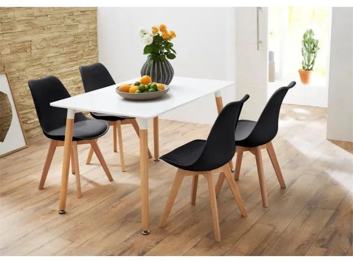 OFERTA Scaun negru BALI MARK cu picioare de fag calitatea II