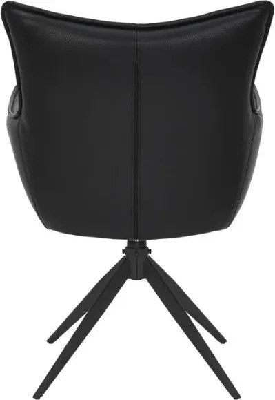 Set de 2 scaune pivotante VOGUE piele sintetica neagra