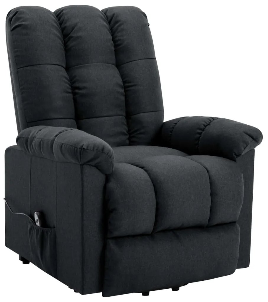 321381 vidaXL Fotoliu cu ridicare, gri închis, textil