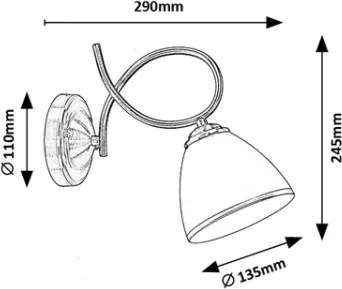 Brilagi - Lampă de perete FRED, 1xE27/60W/230V, bronz