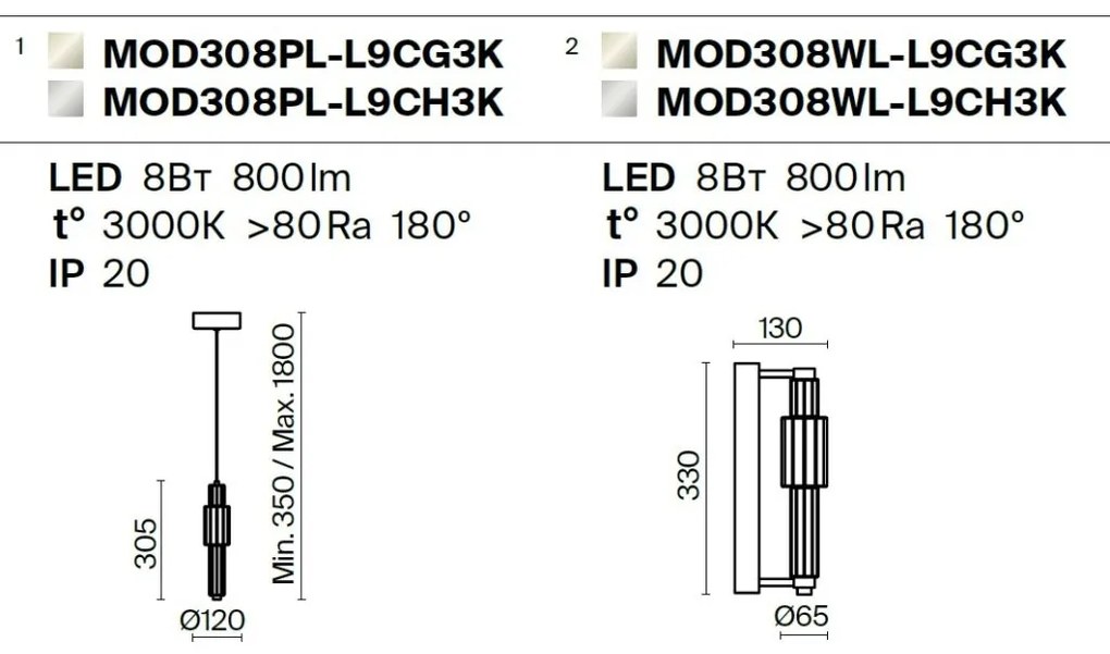 Pendul LED design modern Verticale coniac