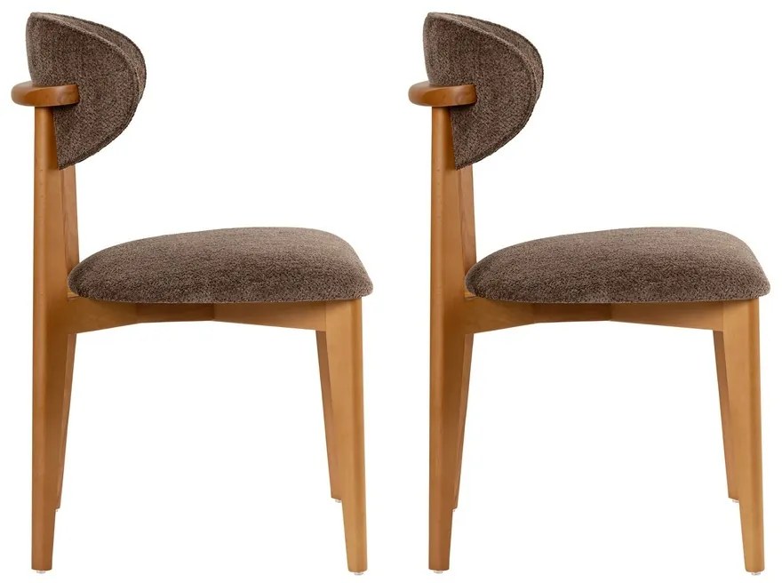 Set de scaune de sufragerie Lionte Brown și DarkOak, 2 buc.