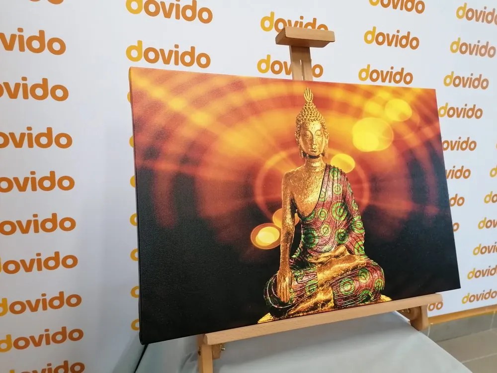 Tablou statuia a lui Budha pe fundal abstract