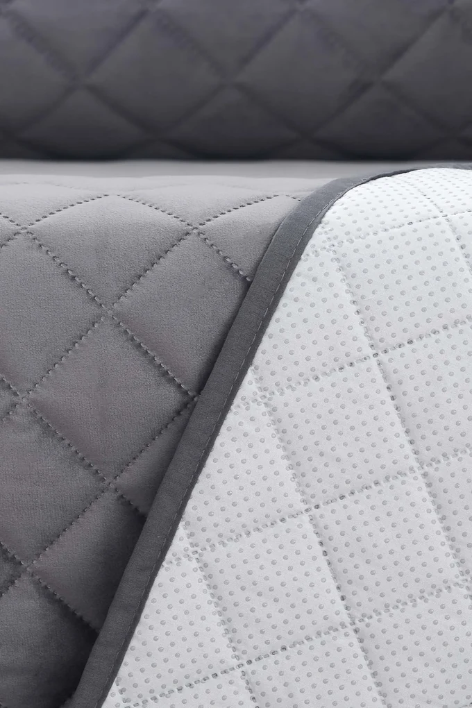 Husă de catifea pentru canapea cu două locuri Velvet gri gri-inchis 110x50 cm