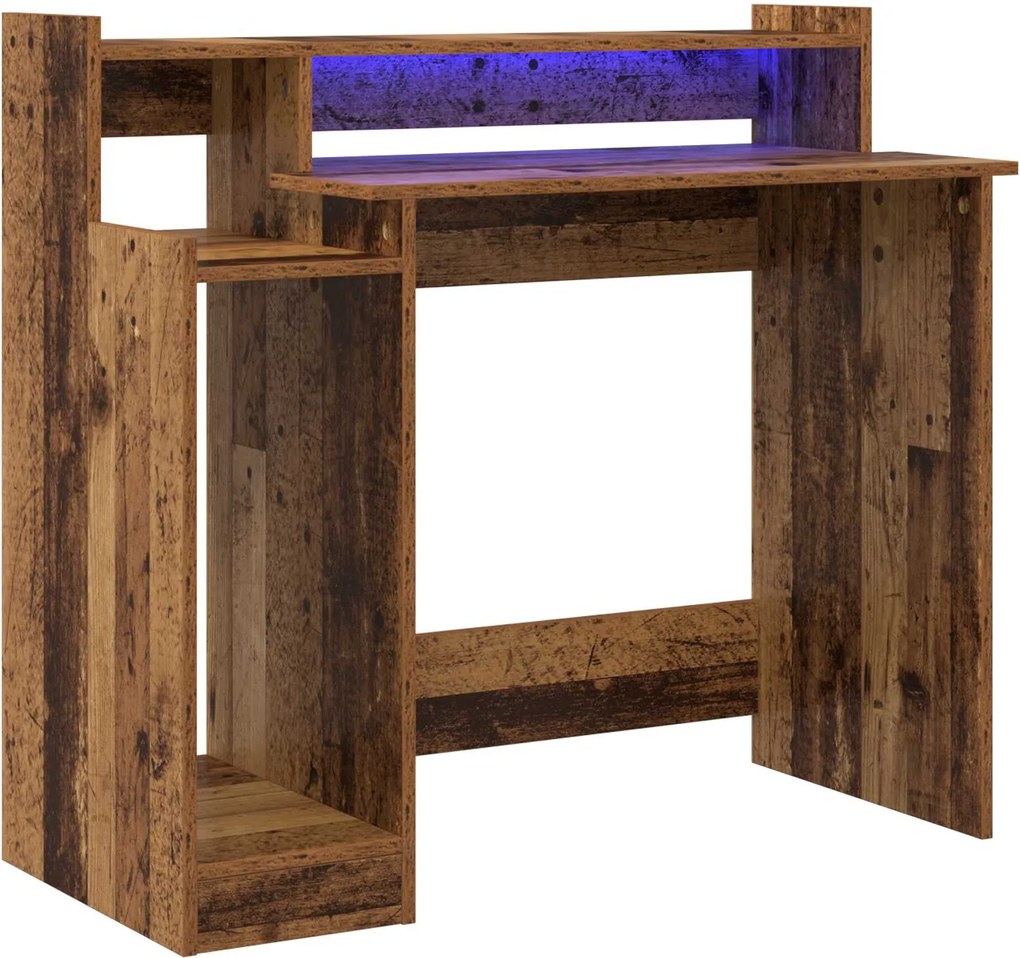 vidaXL Birou cu raft Lemn vechi 97 x 45 x 90 cm Lemn compozit