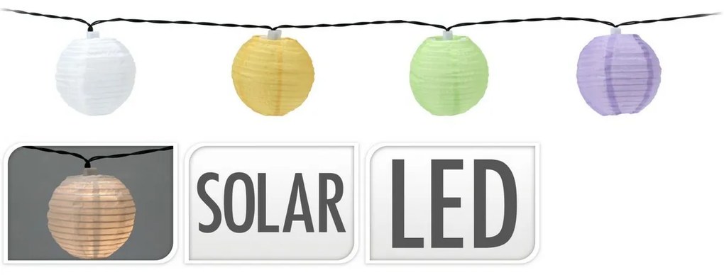 Lanț solar ProGarden cu lanterne LED colorate, 3m, alb cald
