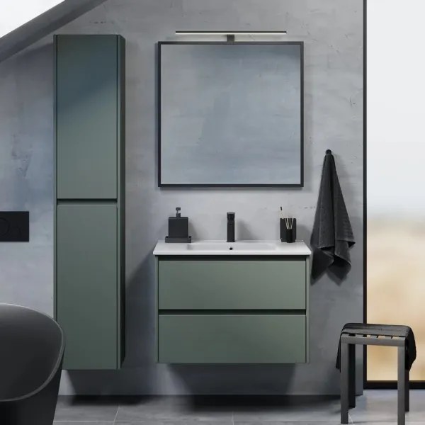 Dulap de baie cu lavoar MOLDE, 80 cm, verde