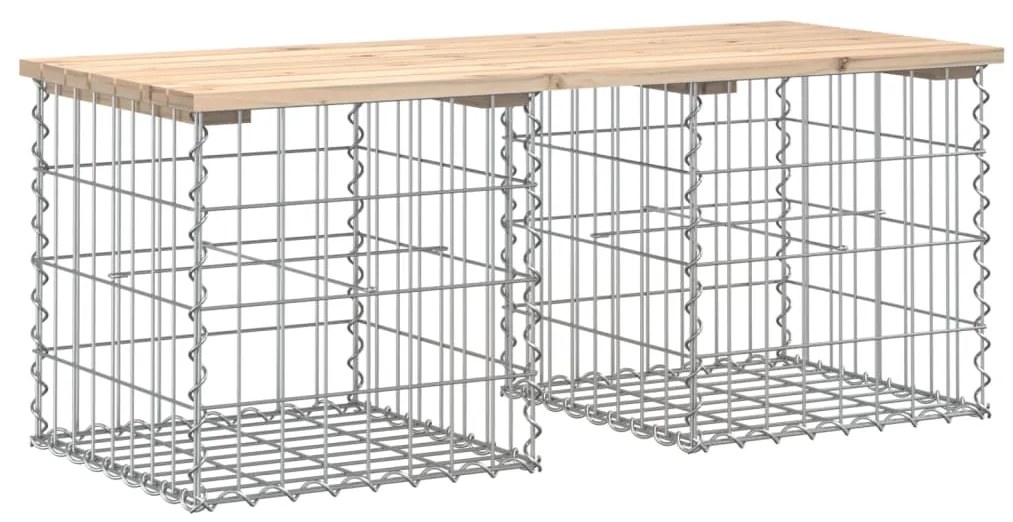 834338 vidaXL Bancă de grădină, design gabion, 103x44x42cm, lemn masiv de pin