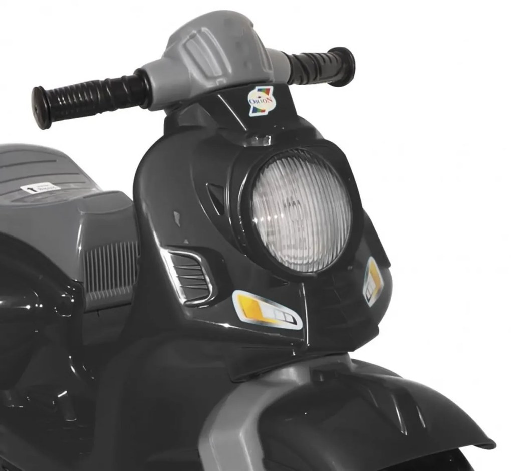 Motocicleta cu functie de trotineta fara pedale pentru copii NOVOKIDS™ Vespa Scooter Mini , Maxim 30 Kg, Cu roti late, Stabilitate mare, Negru