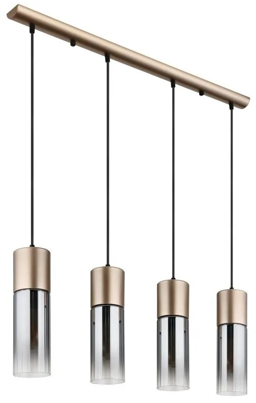 Lustra cu 4 Pendule metal sticla fumurie ANNIKA