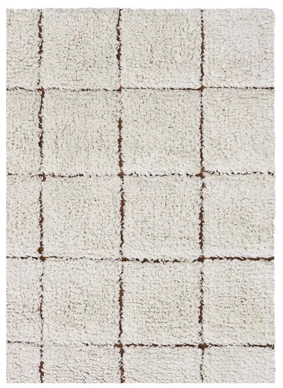 Covor crem lavabil/țesut manual din bumbac 200x300 cm Mosaic – Lorena Canals