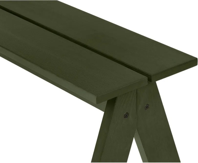 Bancă de grădină verde din lemn masiv Navo – noo.ma