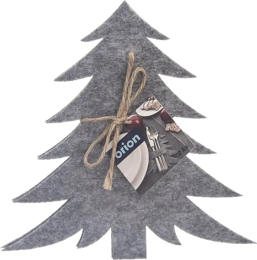 Orion Pungă pentru tacâmuri Stromek gri, 18 x 18cm, set de 2 bucăți