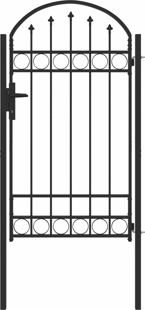 vidaXL Poartă de gard Gri 100 x 175 cm Oțel vopsit electrostatic