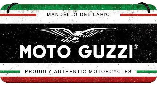 Placă metalică Moto Guzzi Italian, (20 x 10 cm)