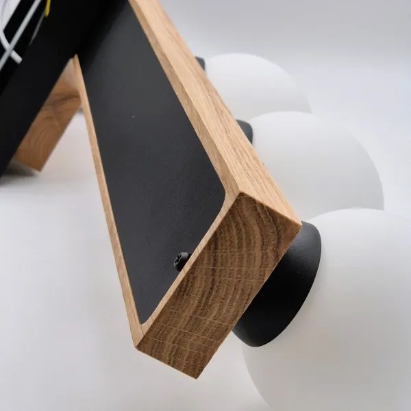 Lustră aplicată MATTE 2xE27/15W/230V + 3xG9/5W/230V negru/stejar