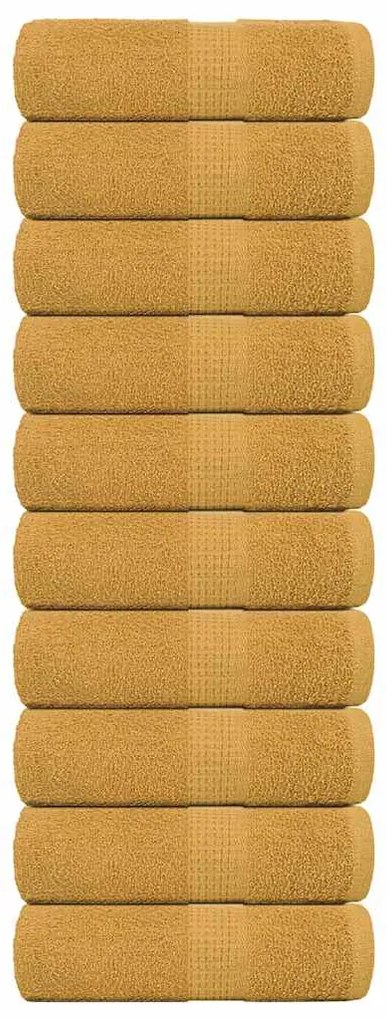 vidaXL Prosoape de baie 10 buc. FROGN aurii 30x30 cm 100% bumbac