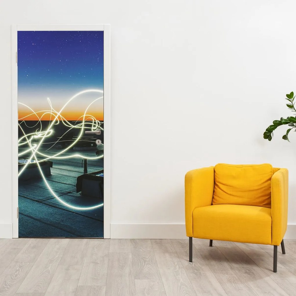 Fototapet pentru ușă - Privind cerul depe acoperiș (95x205cm)