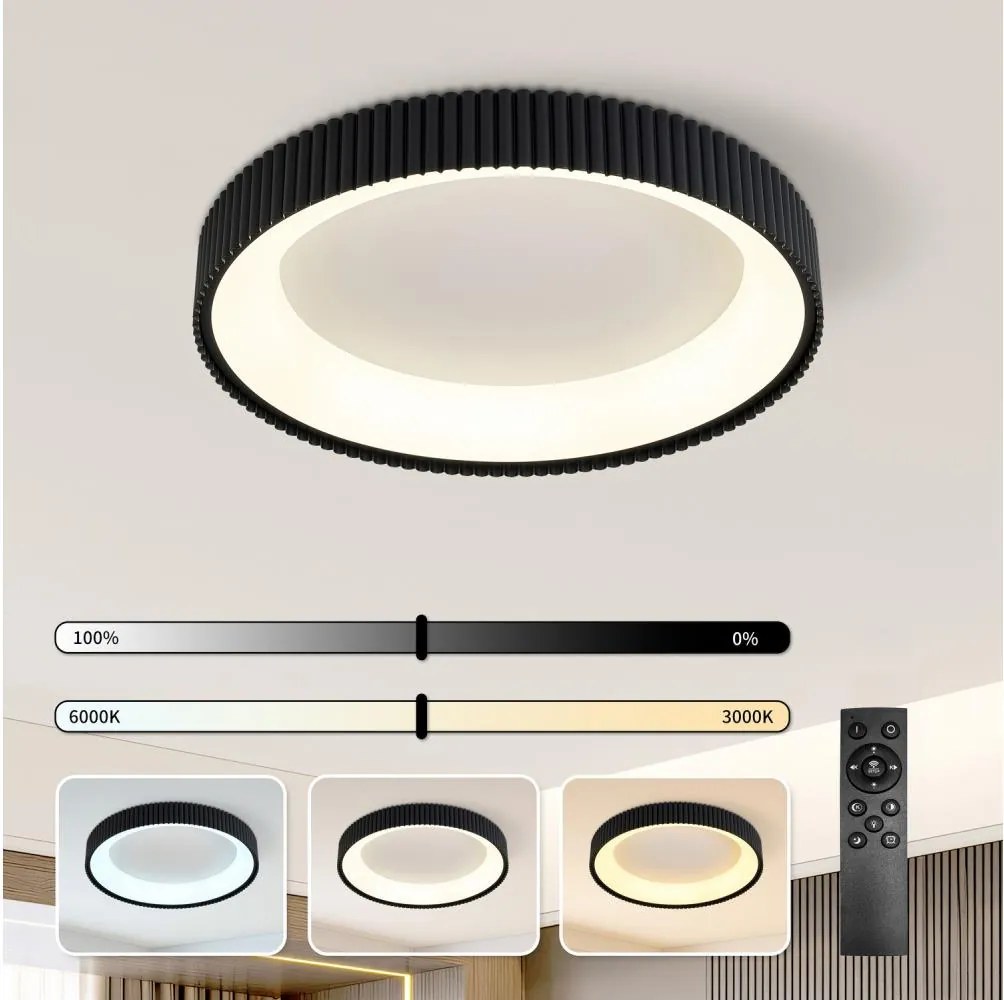 Brilagi - Plafonieră LED dimabilă FALCON MODERN LED/54W/230V 60 cm neagră + telecomandă