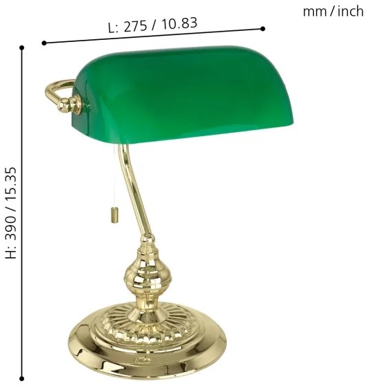 Eglo 90967 - BANKER Lampa de masa E27/60W/230V